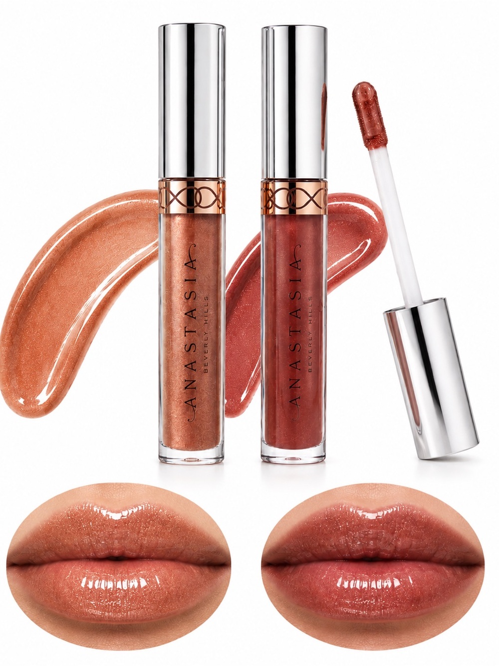 Anastasia Beverly Hills Lip Gloss Duo Warm Bronze & Toffee NIB